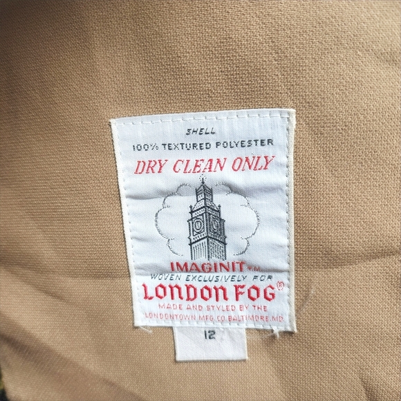 Vintage London Fog Fur Coat sz 12 Peacoat with Plaid Wool Lining c.1970s - Picture 2 of 13